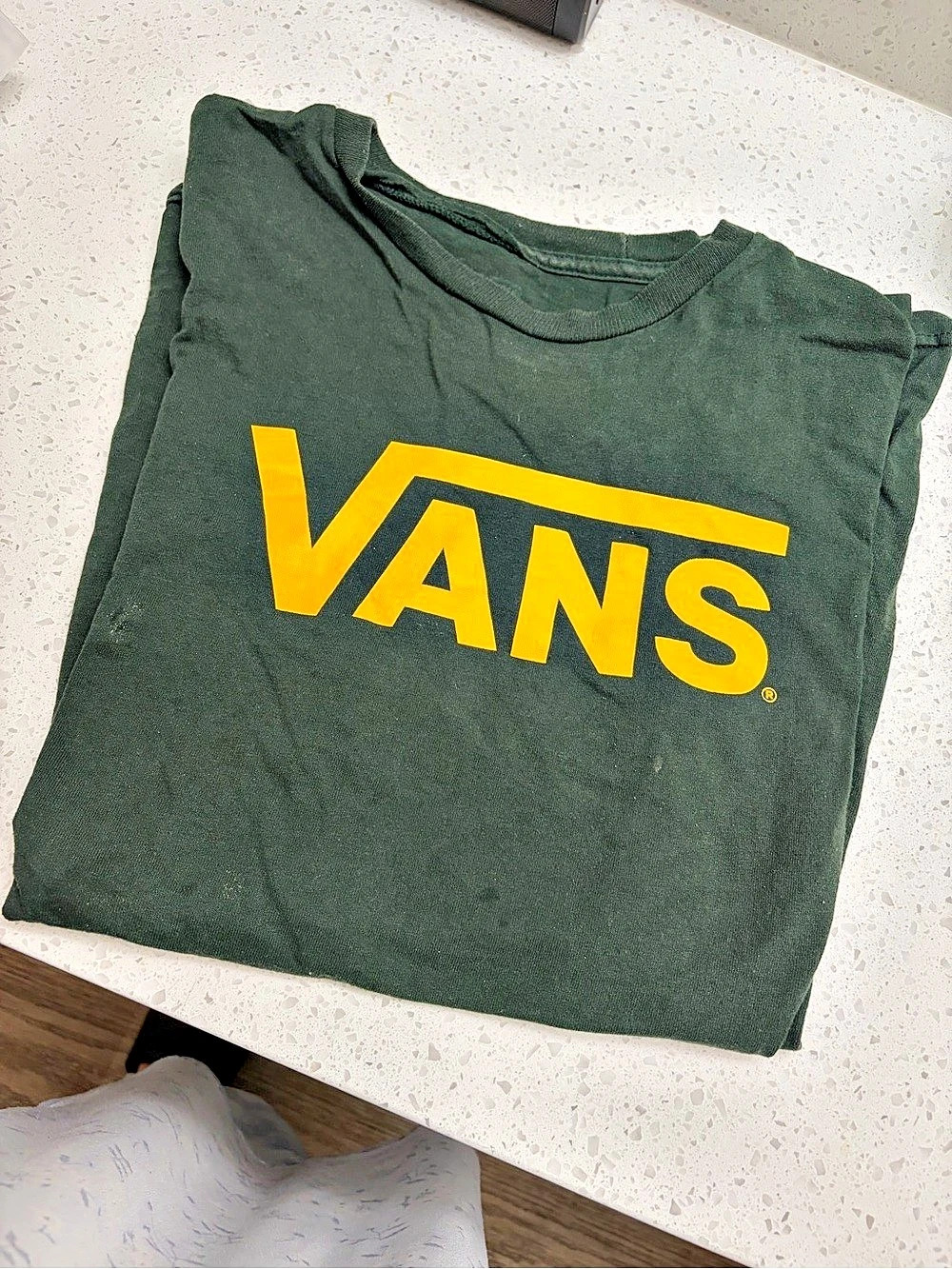 Vans Logo Short Sleeve Tee Green & Yellow large